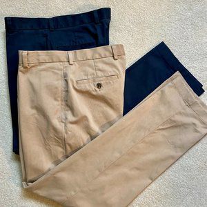 Brooks Brothers Advantage Chinos 33x32 in two colors (Navy and Khaki - 1pr each)